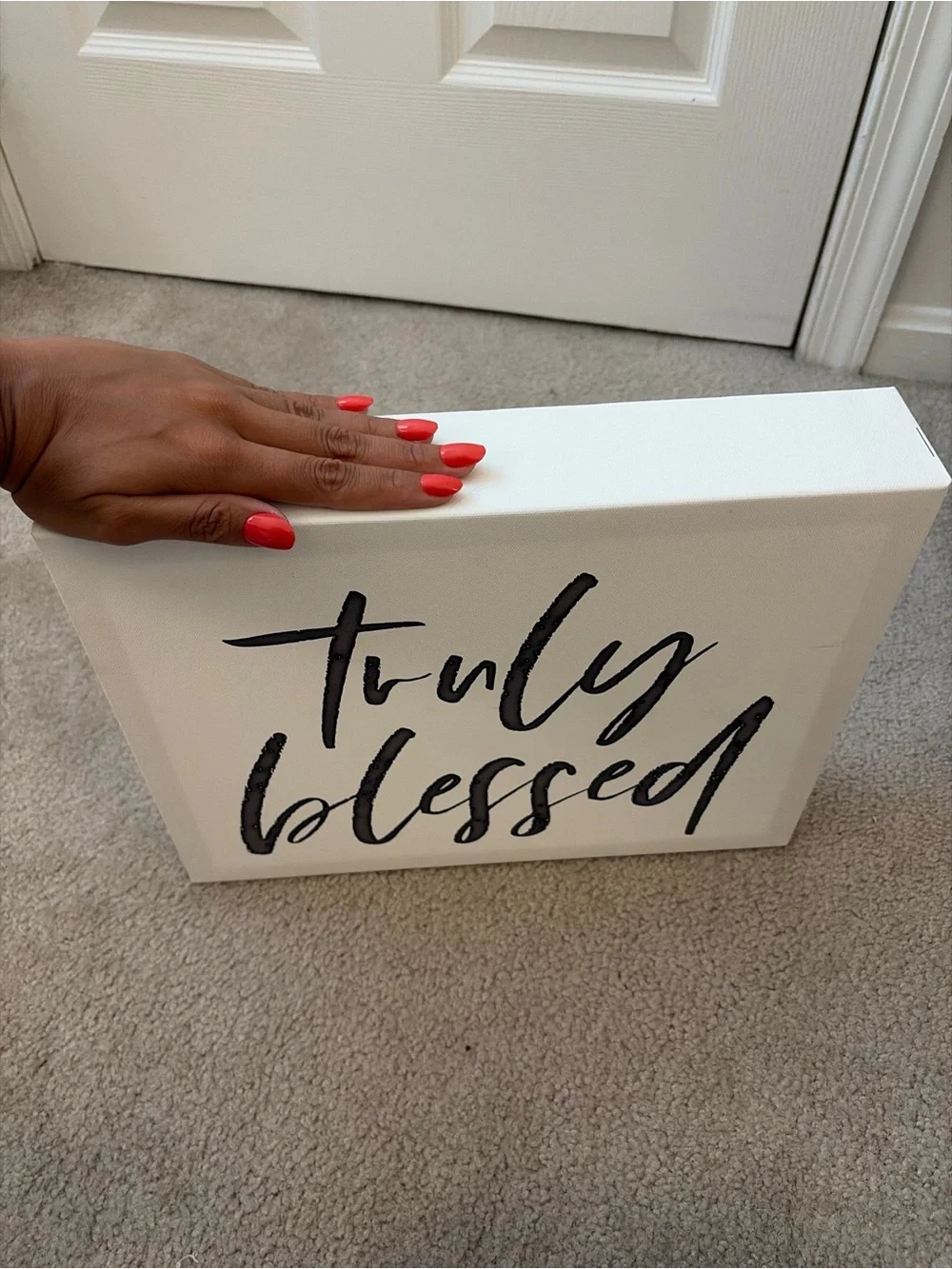 Truly Blessed Wall Art Sign - Black on White